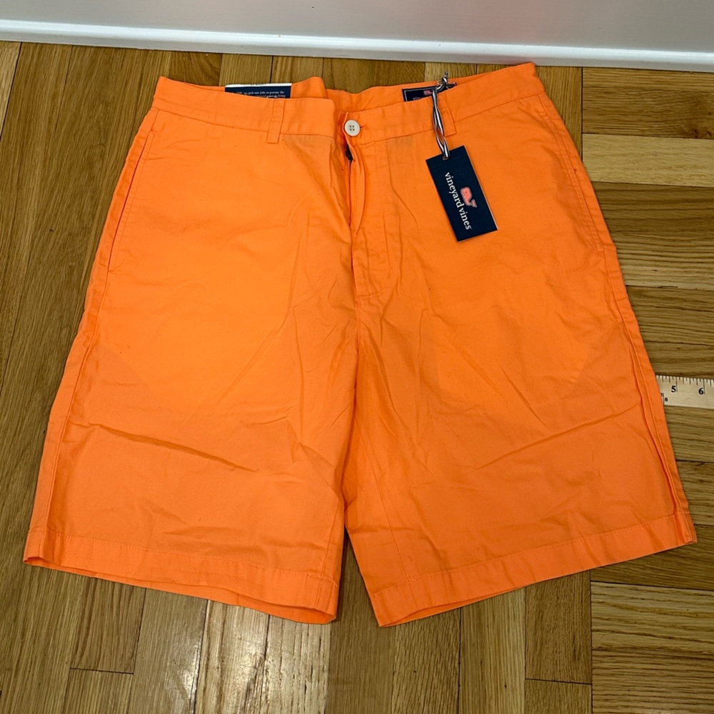 Vineyard Vines Neon Orange Club Shorts in color “Sunrise” preppy golf tennis